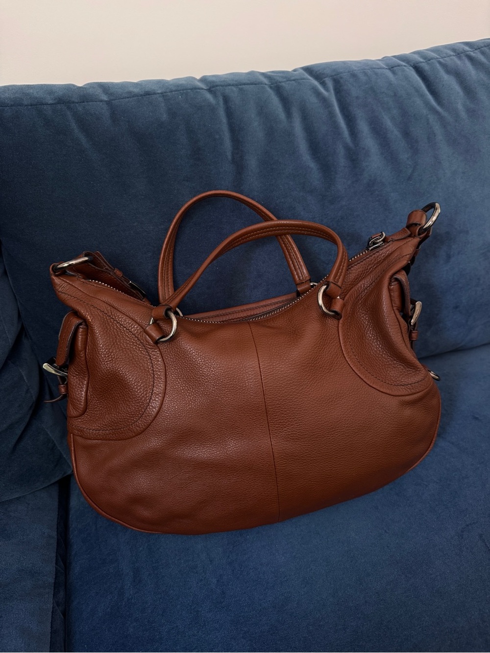 Prada Pebble Leather Dark Brown Hobo Bag - Picture 5 of 13